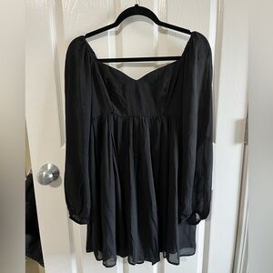 Abercrombie Black Babydoll Long Sleeve A-line Dress